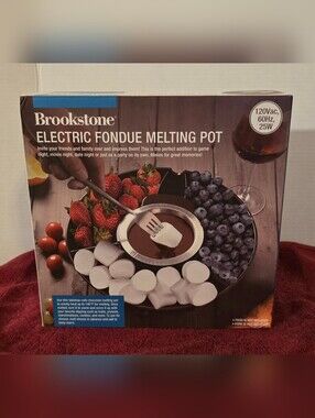 Brookstone Electric Fondue Melting Pot 25W - Open Box / New - Unused!